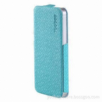 Colorful Leather Case for iPhone 5, Weave Design Style, Comes in Black/White/Blue/Organge/Coffee/Red